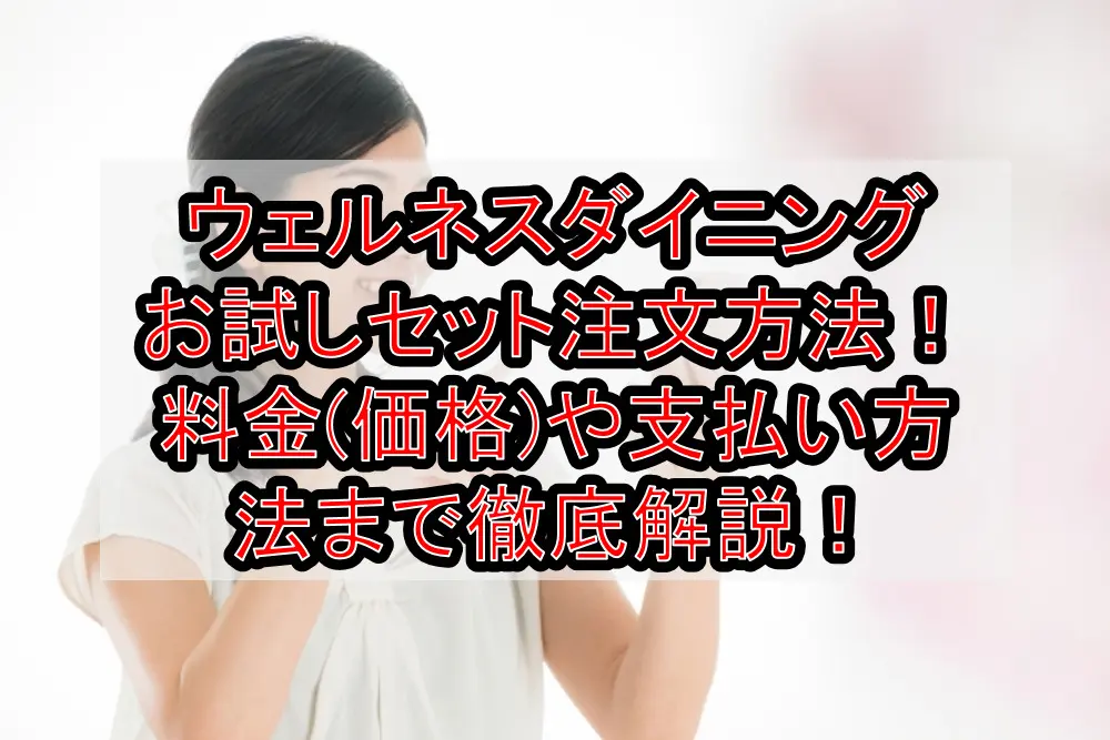 ウェルネスダイニングお試しセット注文方法!料金(価格)や支払い方法まで徹底解説!