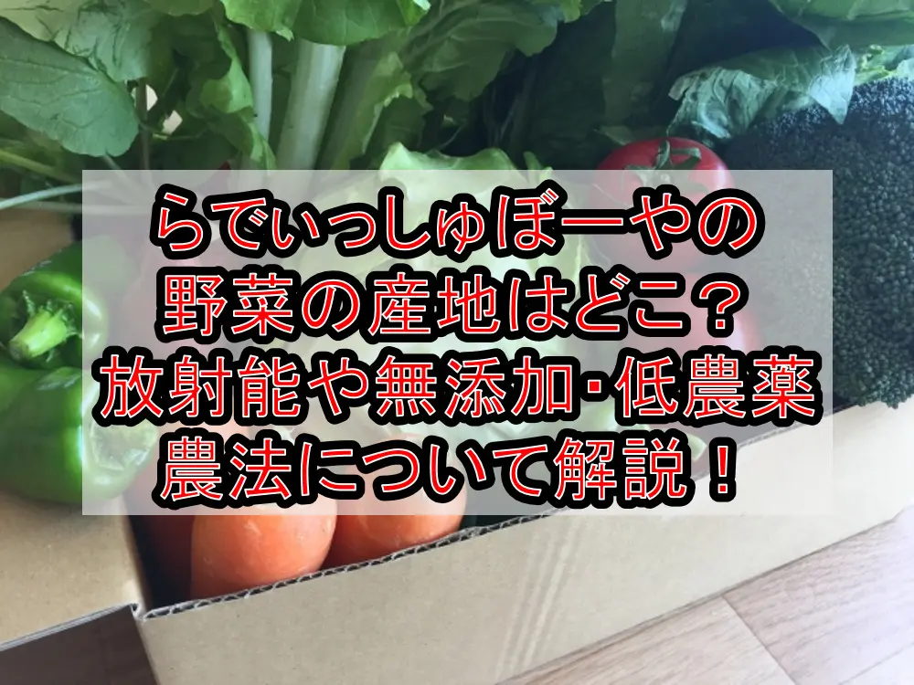 らでぃっしゅぼーやの野菜の産地はどこ？放射能や無添加・低農薬農法について徹底解説！