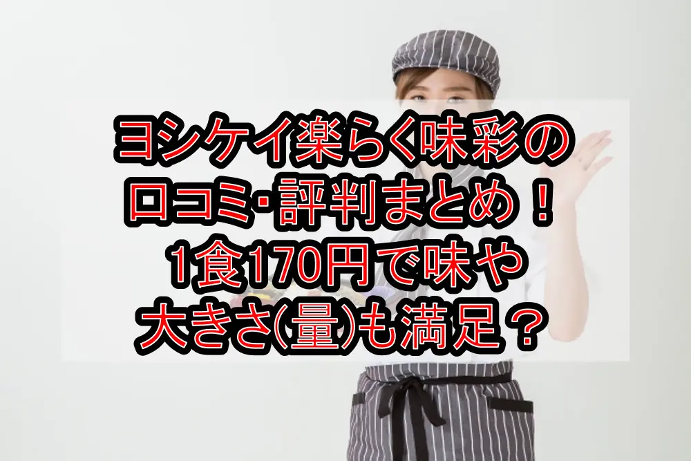 ヨシケイ楽らく味彩の口コミ・評判まとめ!1食170円で味や大きさ(量)も満足?