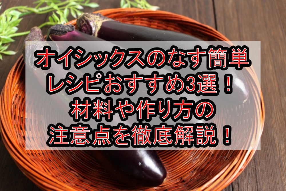 オイシックスのなす簡単レシピおすすめ3選!材料や作り方の注意点を徹底解説!