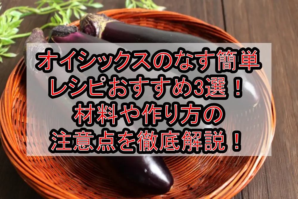 オイシックスのなす簡単レシピおすすめ3選！材料や作り方の注意点を徹底解説！