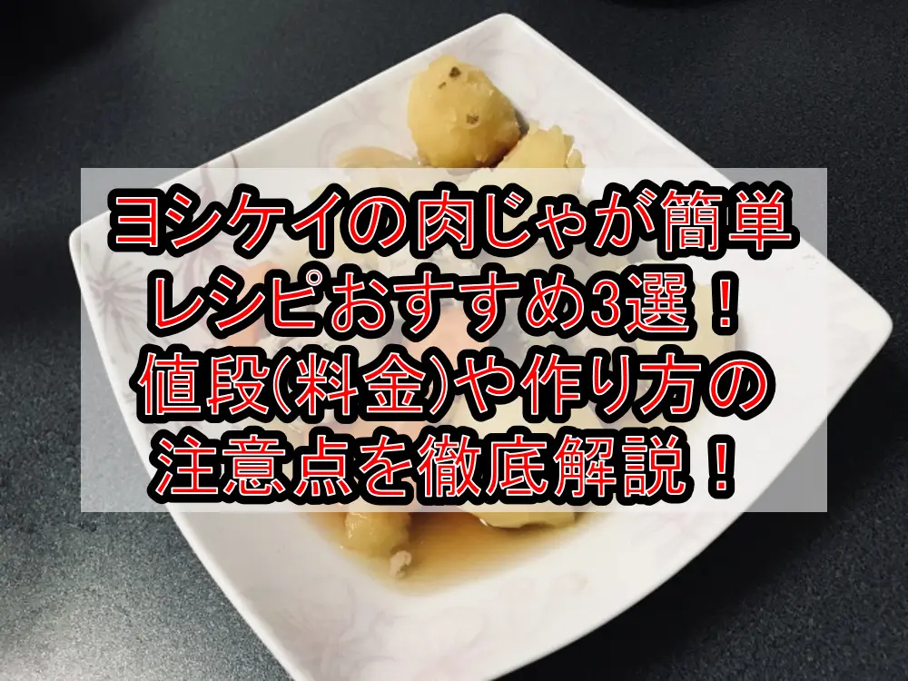 ヨシケイの肉じゃが簡単レシピおすすめ3選!値段(料金)や作り方の注意点を徹底解説!