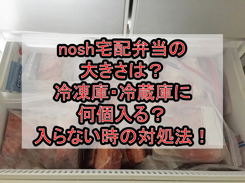 nosh宅配弁当の大きさは?冷凍庫・冷蔵庫に何個入る?入らない時の対処法!