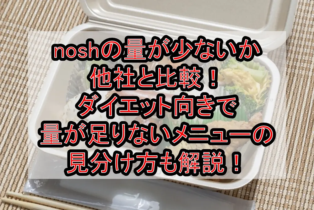 noshの量が少ないか他社と比較!ダイエット向きで量が足りないメニューの見分け方も解説!