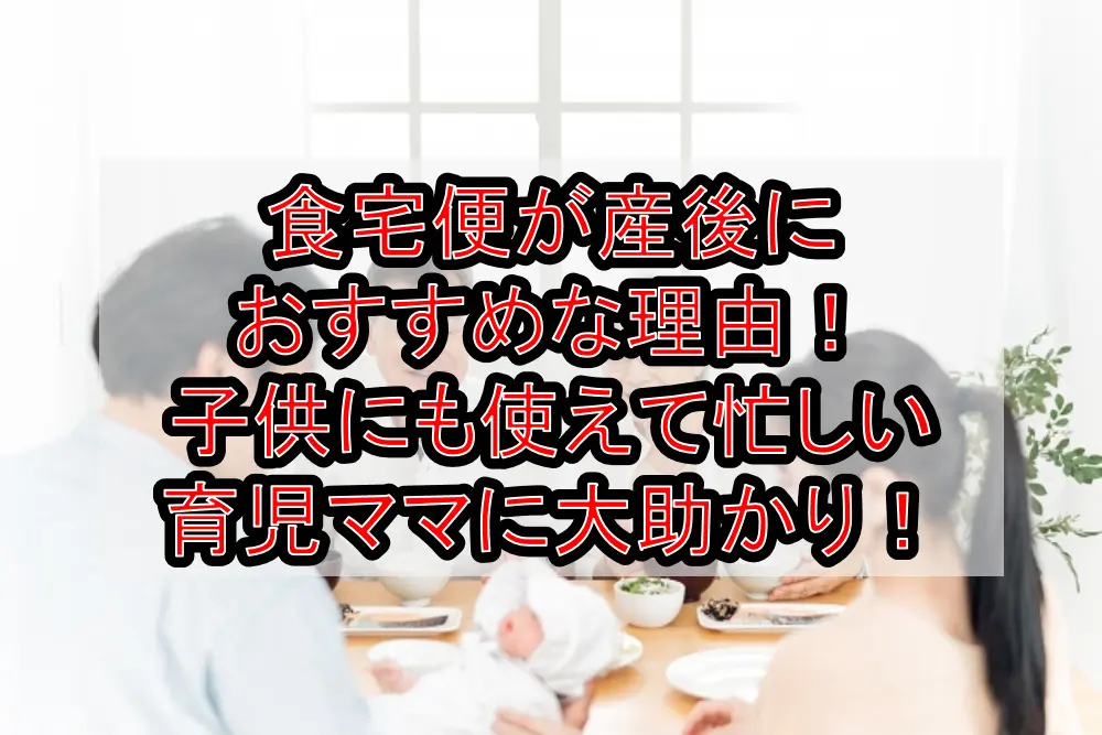 食宅便が産後におすすめな理由!子供にも使えて忙しい育児ママに大助かり!