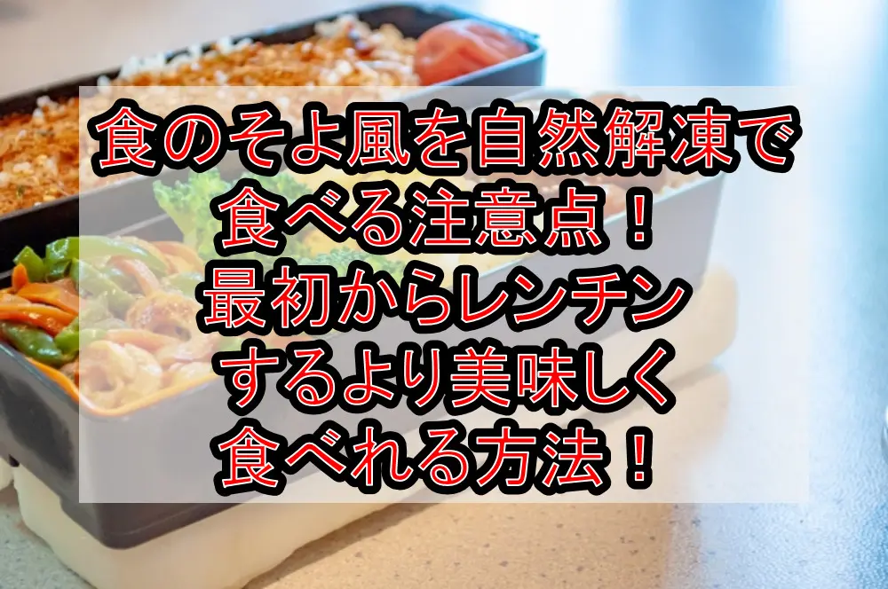 食のそよ風を自然解凍で食べる注意点！最初からレンチンするより美味しく食べれる方法！