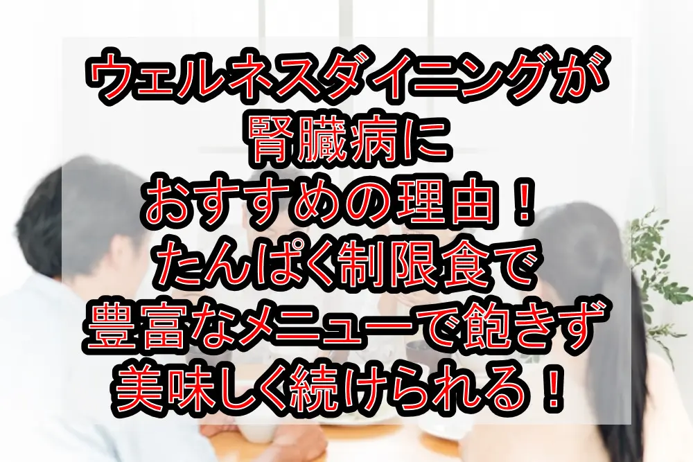 ウェルネスダイニングが腎臓病におすすめの理由！たんぱく制限食で豊富なメニューで飽きず美味しく続けられる！