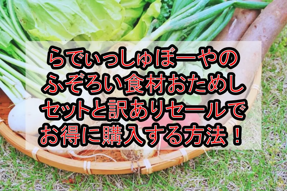 らでぃっしゅぼーやのふぞろい食材おためしセットと訳ありセールでお得に購入する方法！