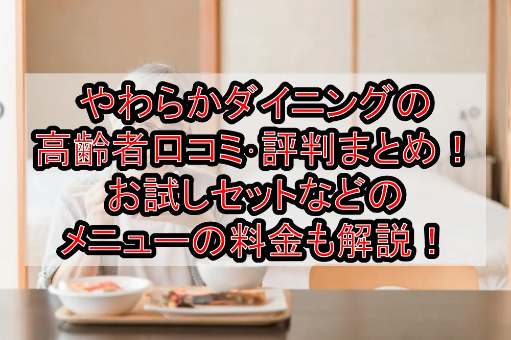 やわらかダイニングの高齢者口コミ・評判まとめ!お試しセットなどのメニューの料金も徹底解説!